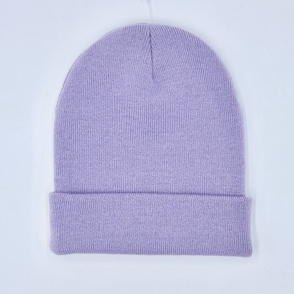NEW Yea.Nice Acrylic Knit Purple Beanie Hat Adult OSFM - Picture 5 of 5